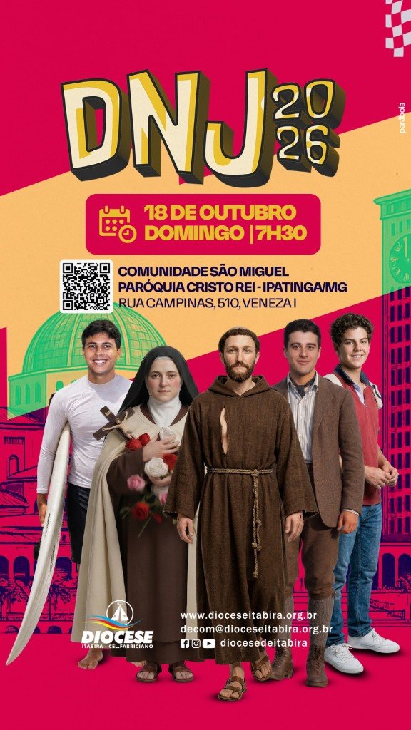 Cartaz do DNJ 2026 em Ipatinga